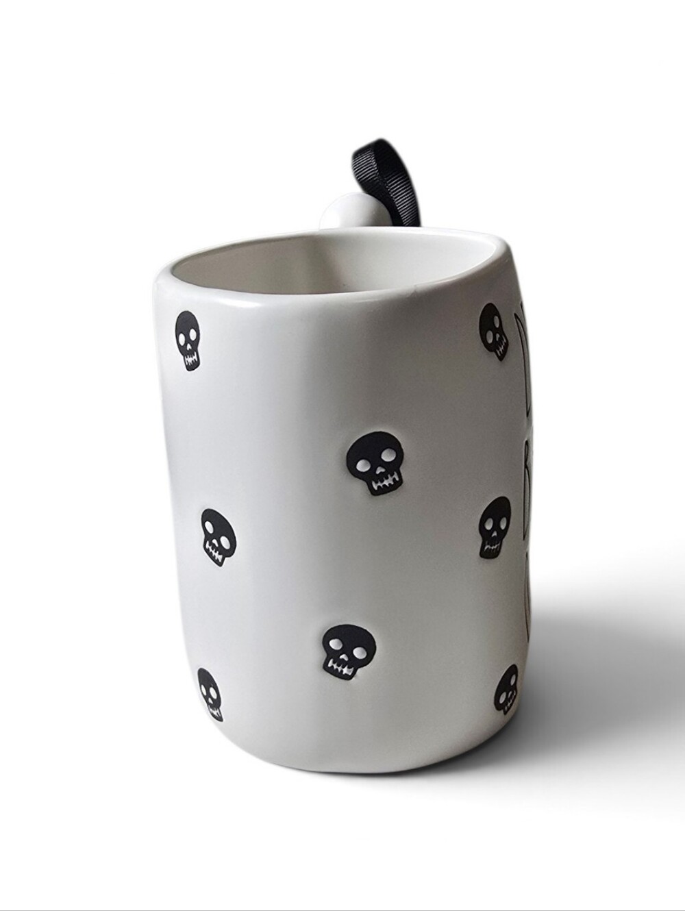Rae Dunn Death Before Decaf Skull Mug Halloween NWT - Picture 2 of 3